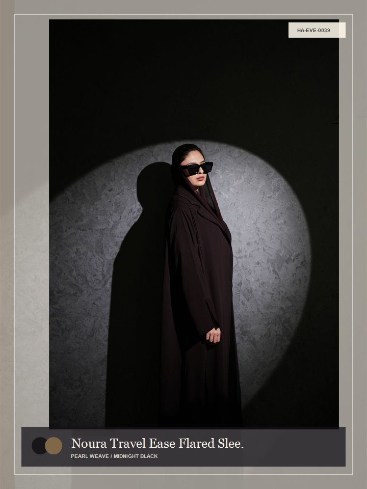 Noura Travel Ease Flared Sleeve Pearl Abaya