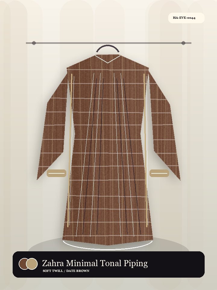 Zahra Minimal Tonal Piping Nocturne Abaya