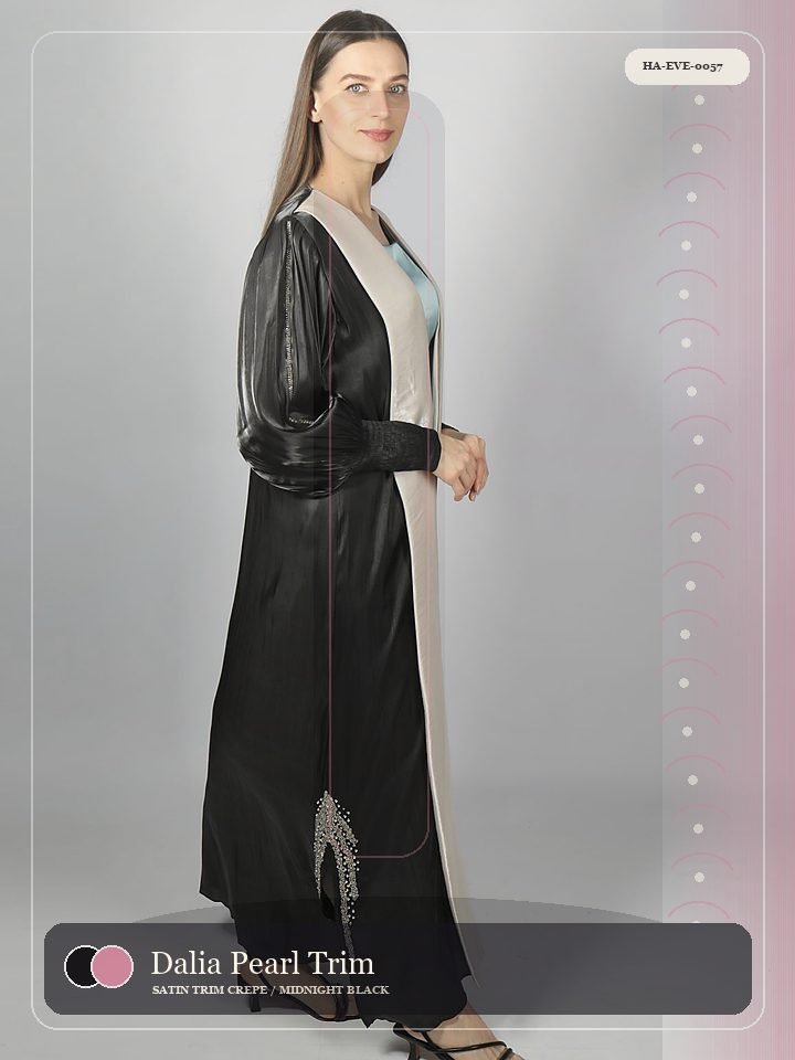 Dalia Pearl Trim Resort Tie Eid Abaya