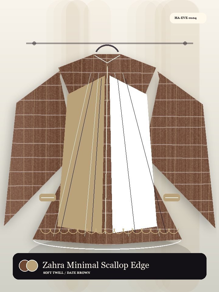 Zahra Minimal Scallop Edge Dawn Abaya