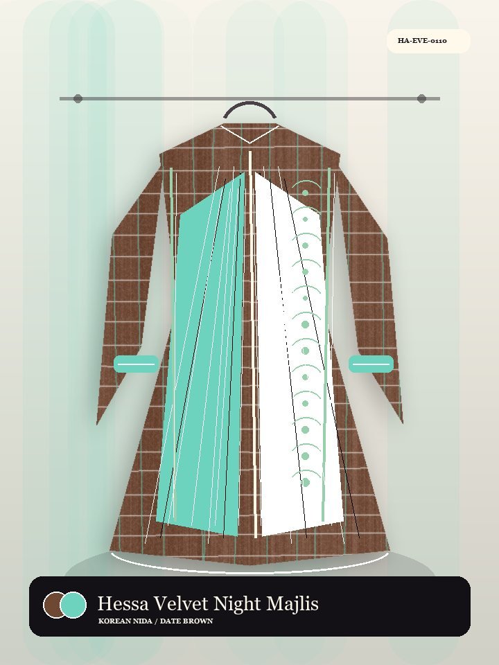 Hessa Velvet Night Majlis Collar Signature Abaya