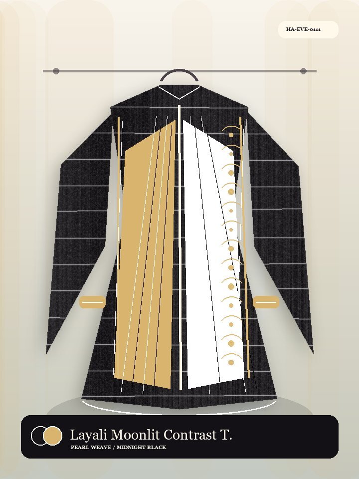 Layali Moonlit Contrast Trim Serene Abaya