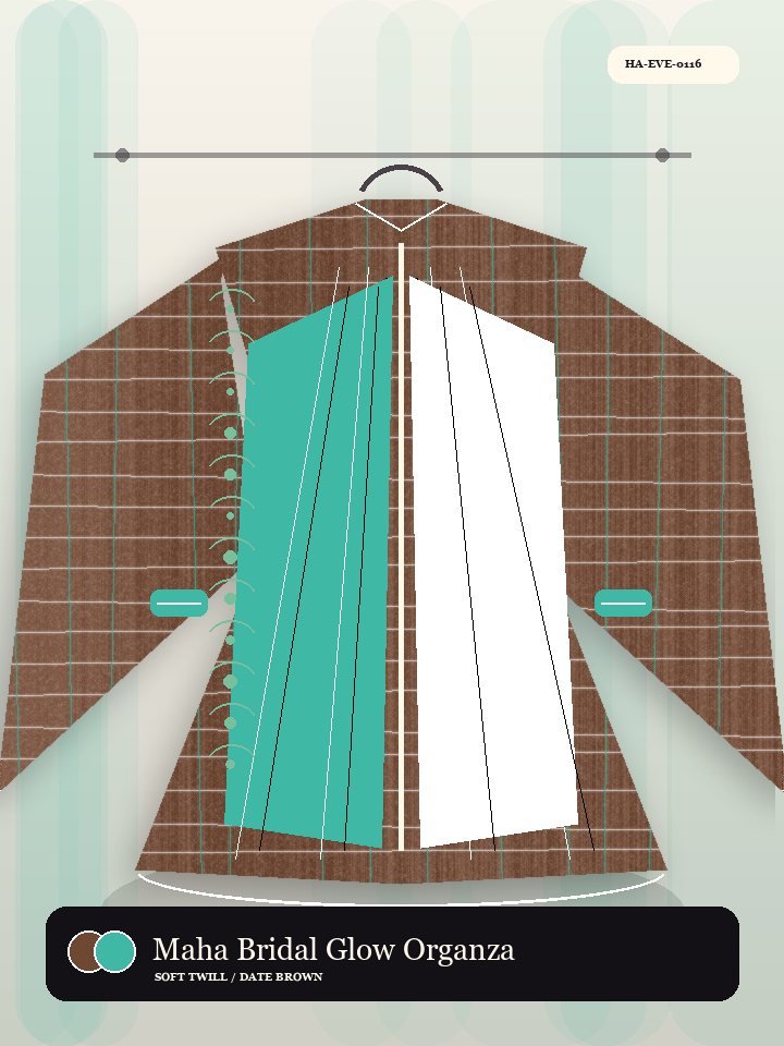 Maha Bridal Glow Organza Panel Silk Abaya