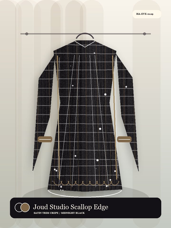Joud Studio Scallop Edge Nocturne Abaya