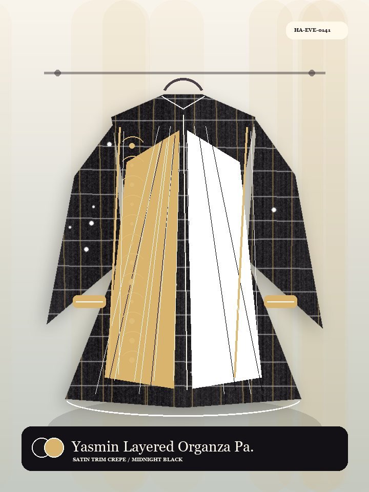 Yasmin Layered Organza Panel Pearl Abaya