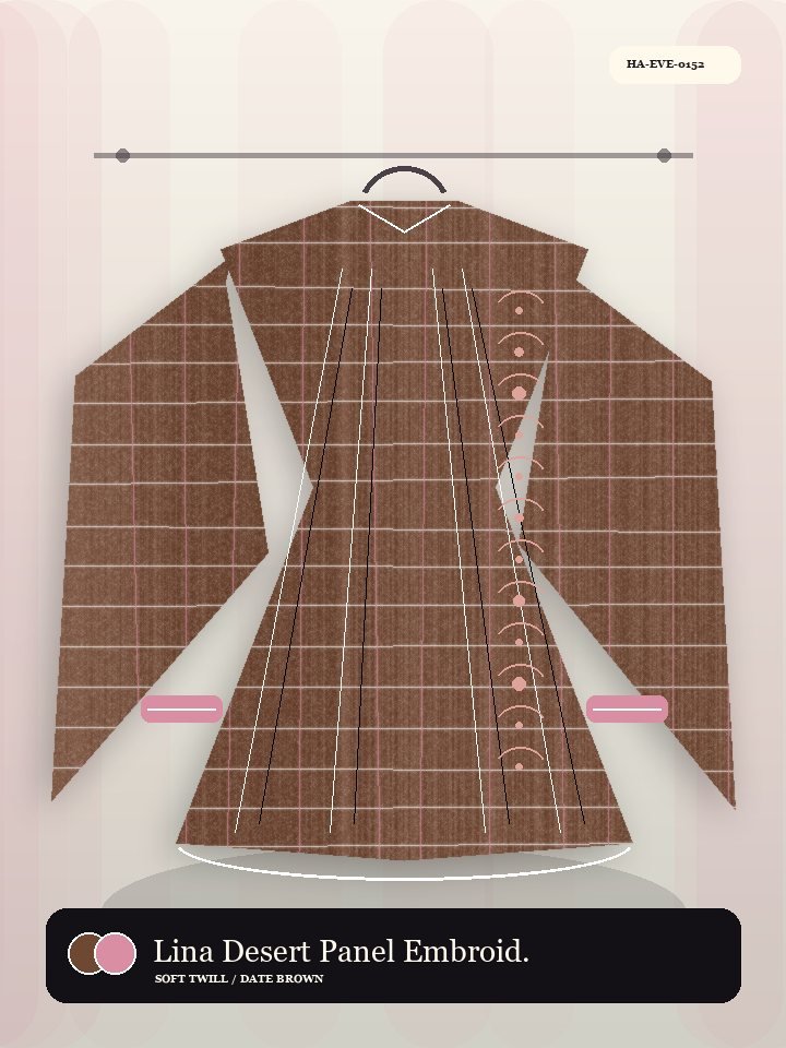 Lina Desert Panel Embroidery Velvet Abaya