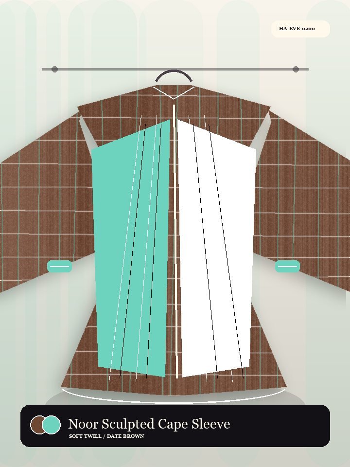 Noor Sculpted Cape Sleeve Modern Abaya