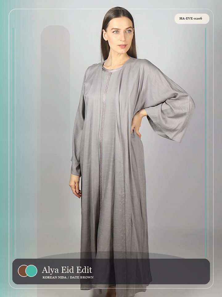 Alya Eid Edit Satin Border Dawn Abaya