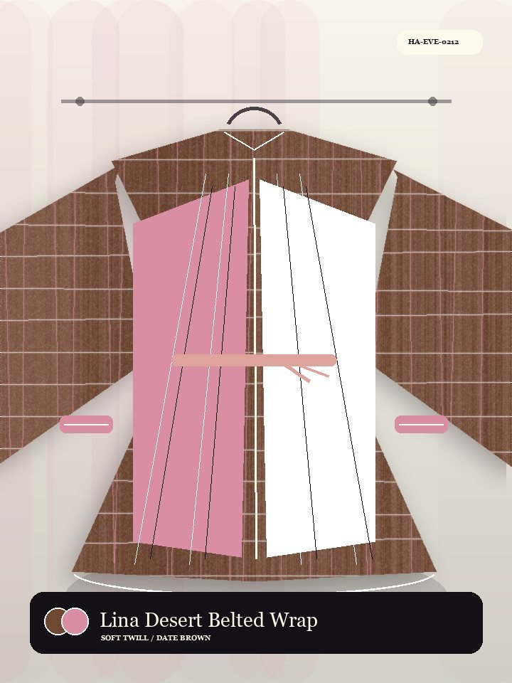 Lina Desert Belted Wrap Signature Abaya