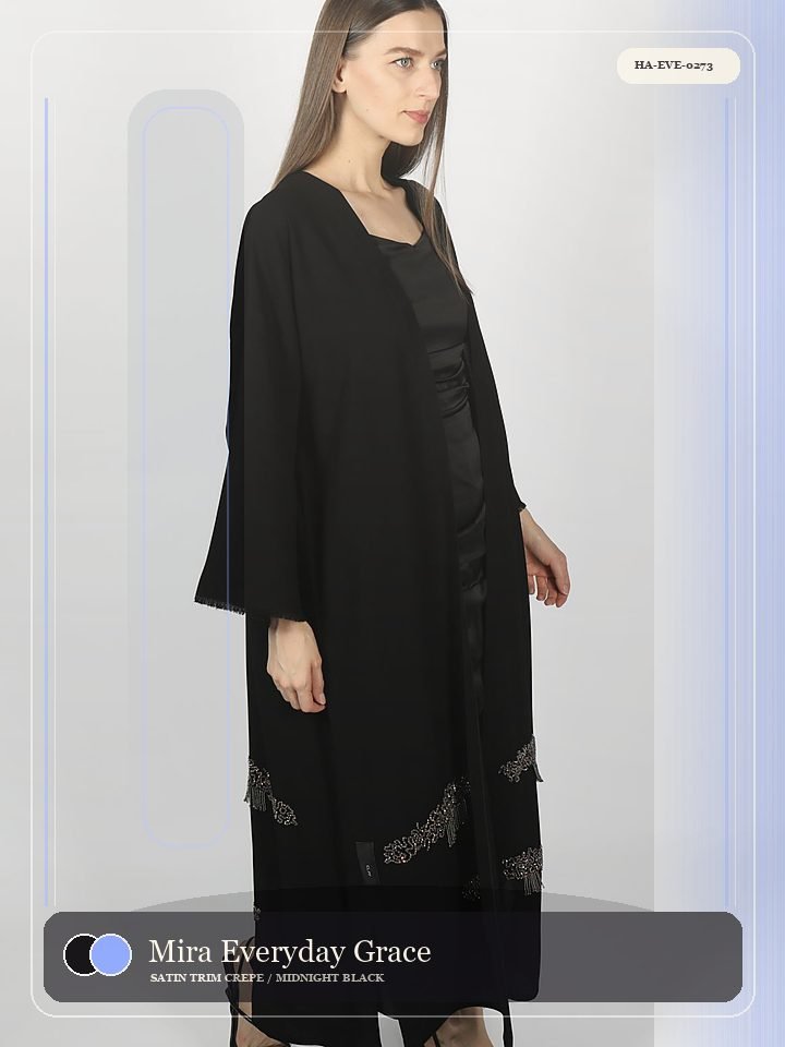 Mira Everyday Grace Oud Button Royal Abaya