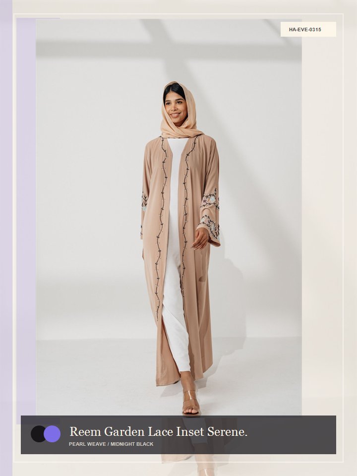 Reem Garden Lace Inset Serene Abaya