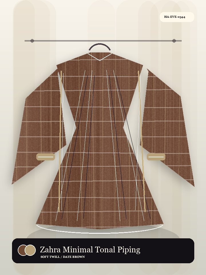 Zahra Minimal Tonal Piping Heritage Abaya