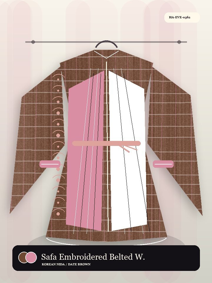 Safa Embroidered Belted Wrap Pearl Abaya