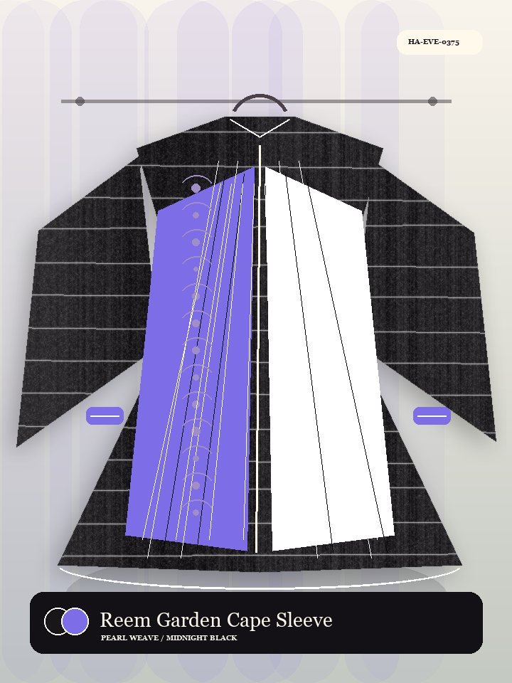 Reem Garden Cape Sleeve Royal Abaya