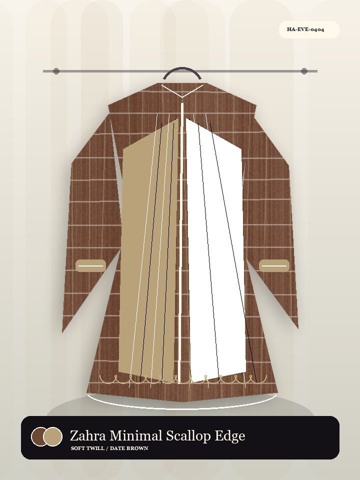 Zahra Minimal Scallop Edge Modern Abaya