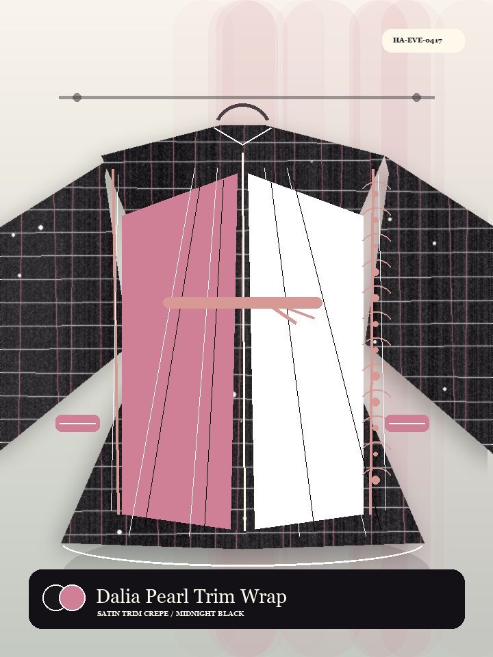 Dalia Pearl Trim Wrap Front Serene Abaya