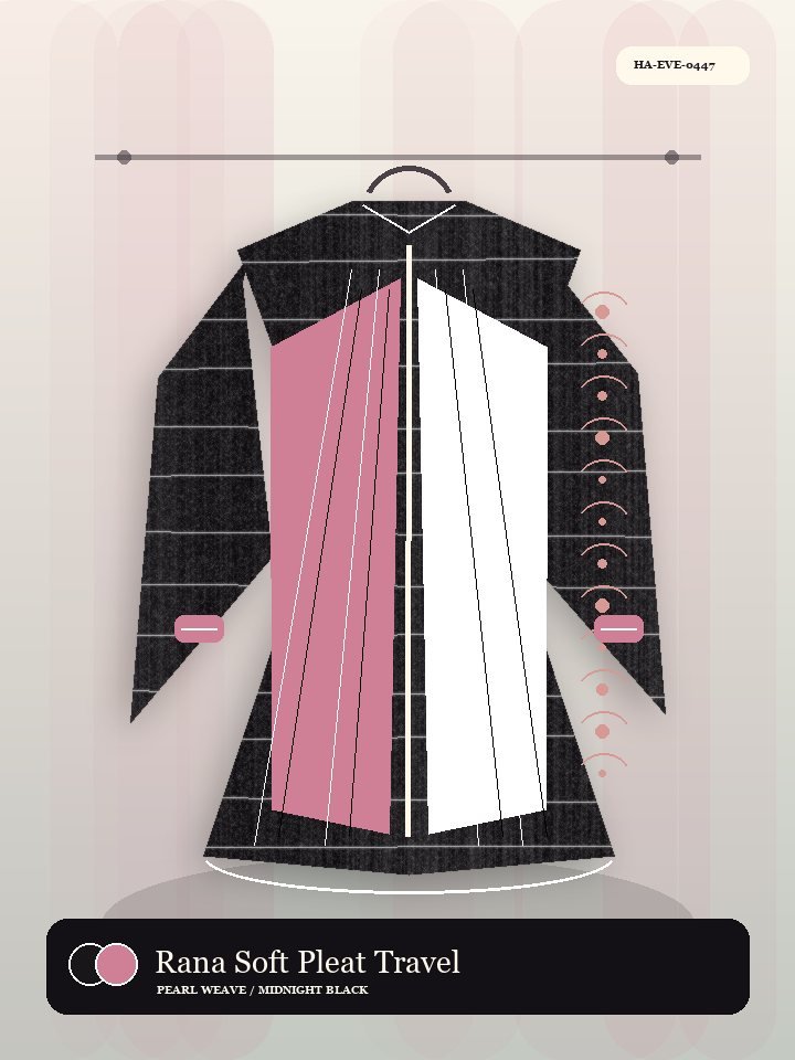 Rana Soft Pleat Travel Fold Pearl Abaya