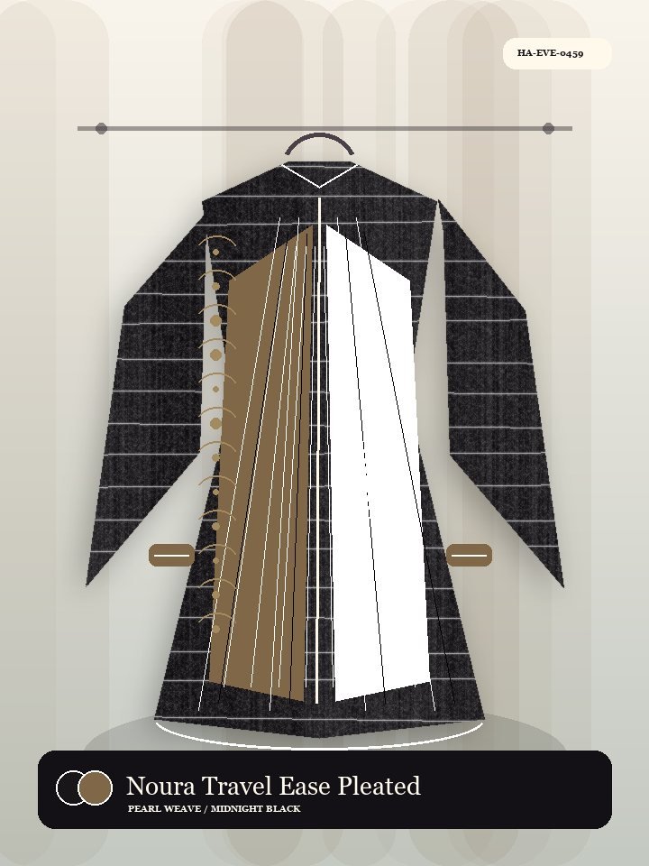Noura Travel Ease Pleated Front Luminous Abaya