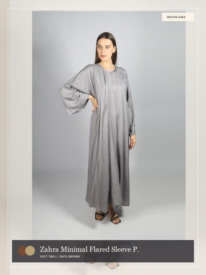 Zahra Minimal Flared Sleeve Pearl Abaya