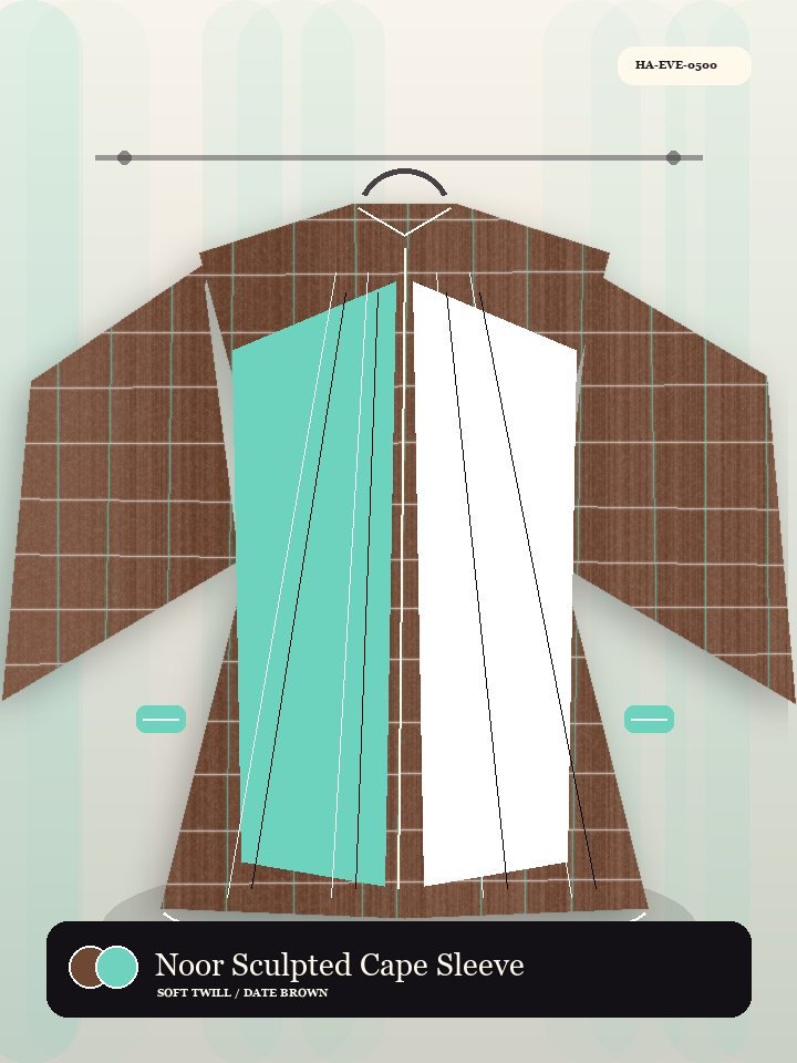 Noor Sculpted Cape Sleeve Dune Abaya