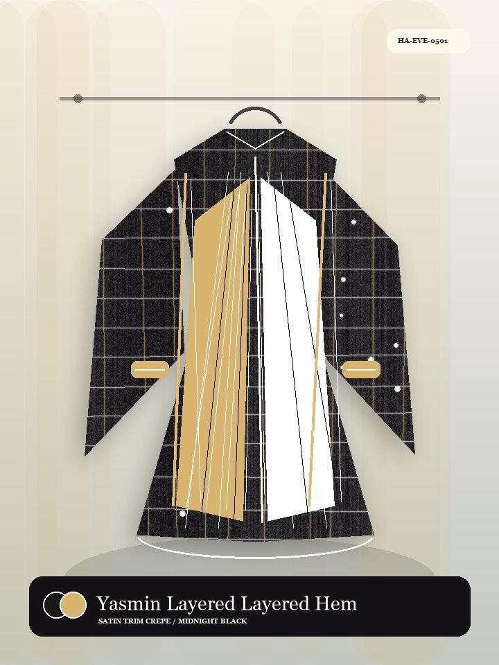 Yasmin Layered Layered Hem Signature Abaya