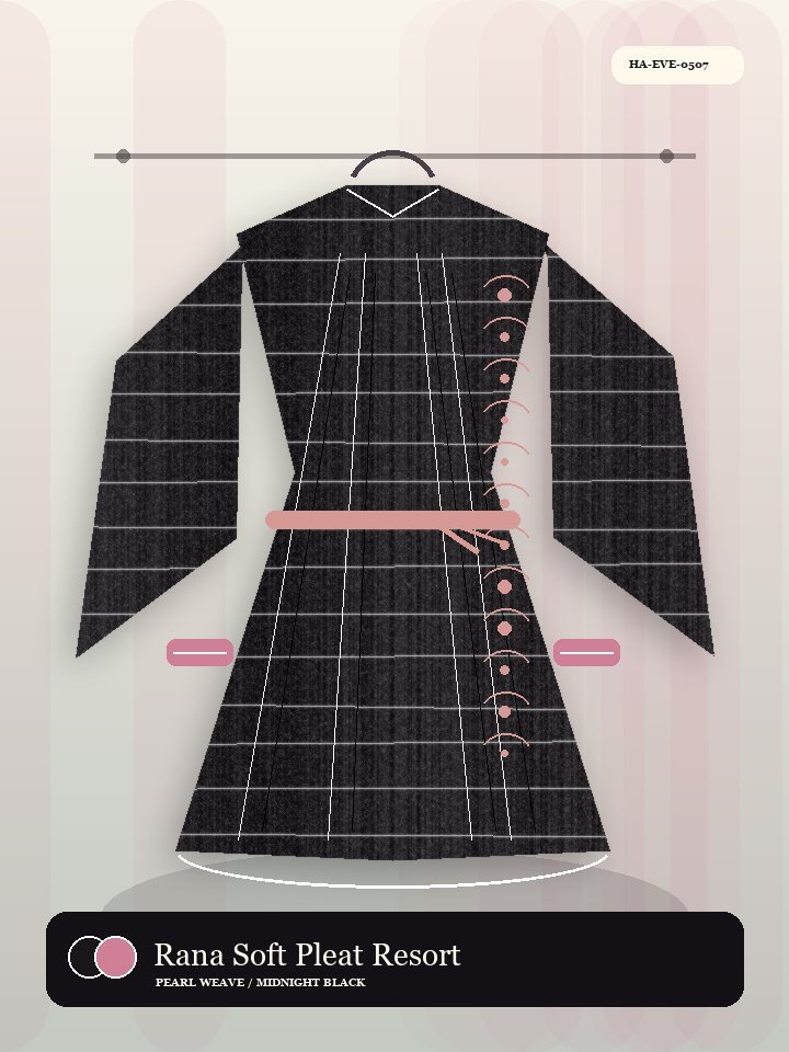 Rana Soft Pleat Resort Tie Silk Abaya