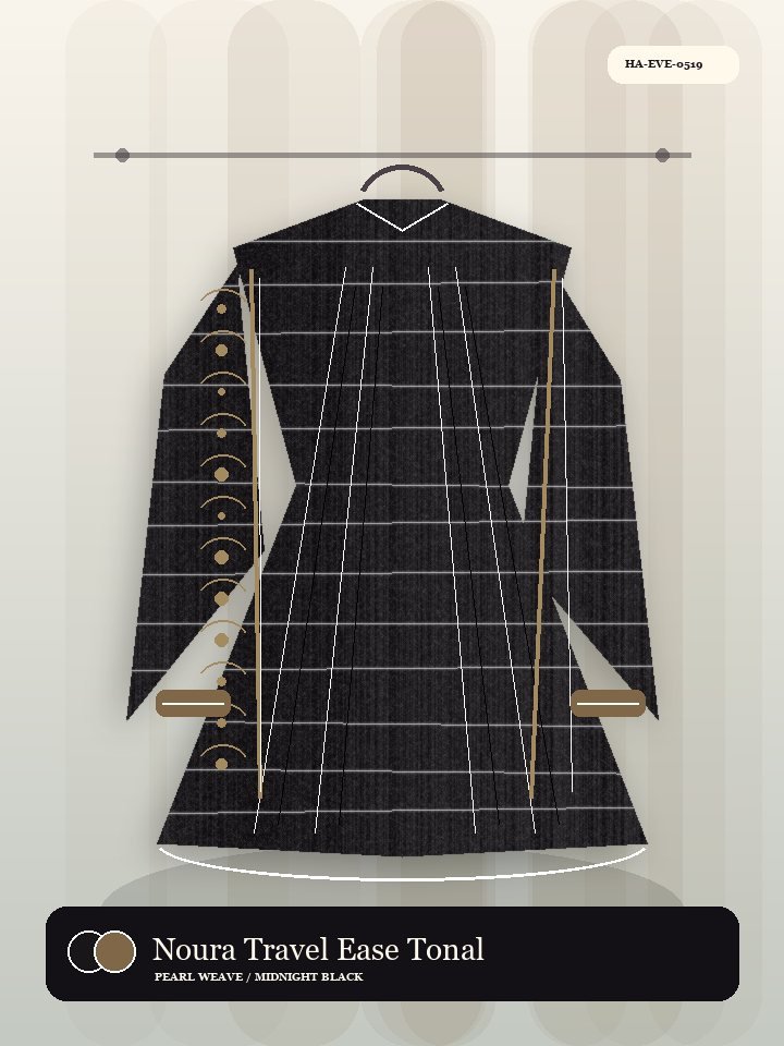 Noura Travel Ease Tonal Piping Serene Abaya