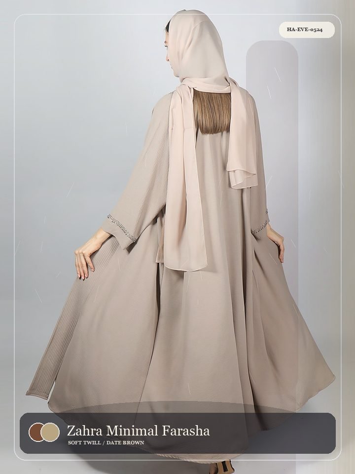 Zahra Minimal Farasha Drape Silk Abaya