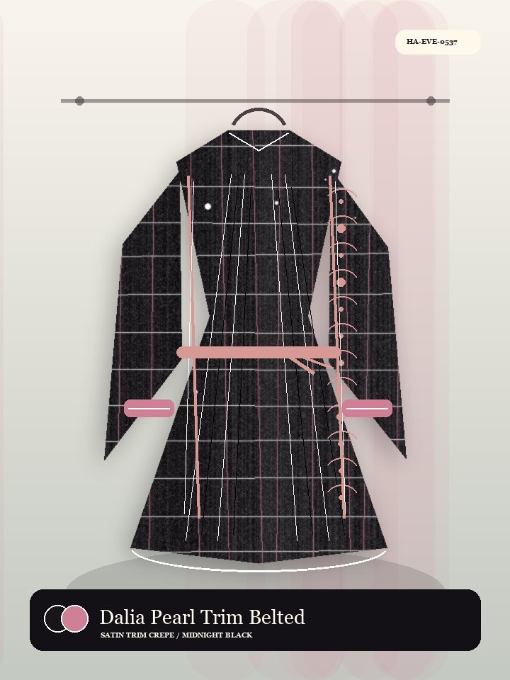 Dalia Pearl Trim Belted Wrap Nocturne Abaya