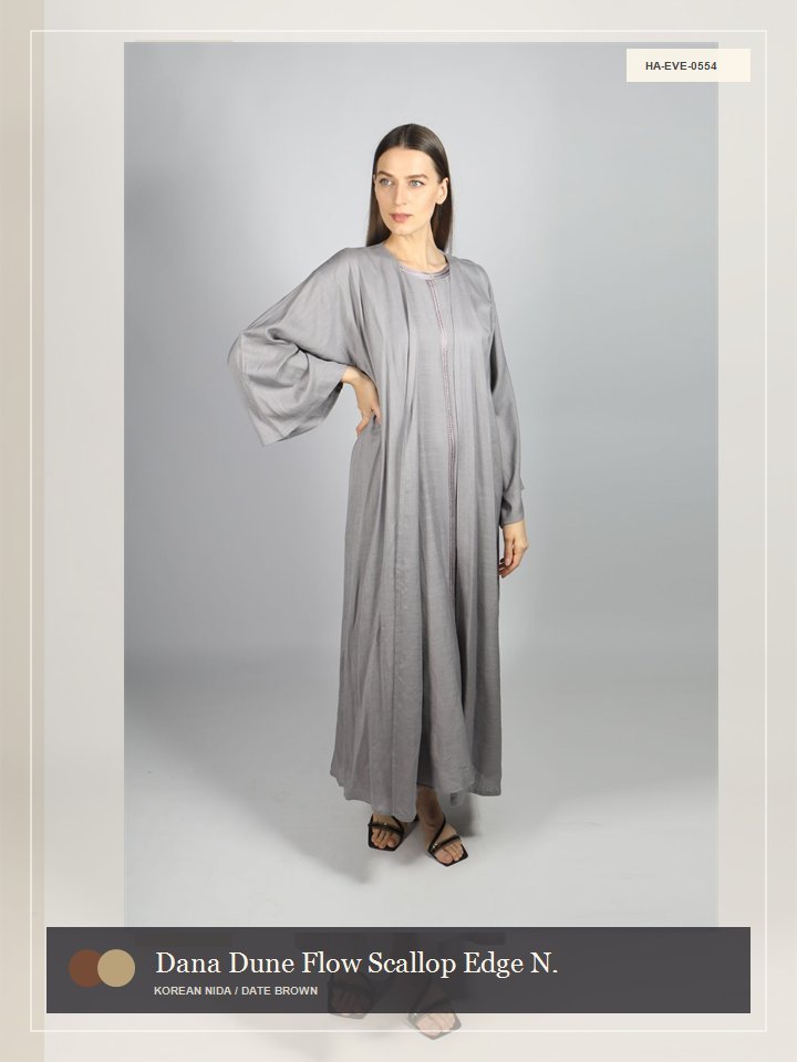 Dana Dune Flow Scallop Edge Nocturne Abaya