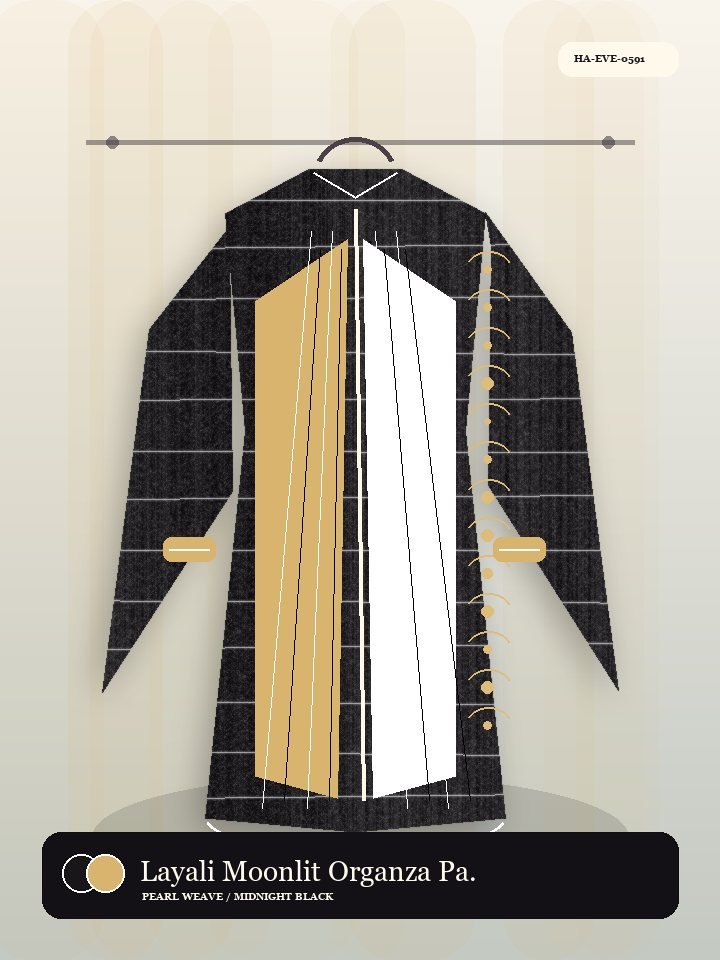 Layali Moonlit Organza Panel Modern Abaya