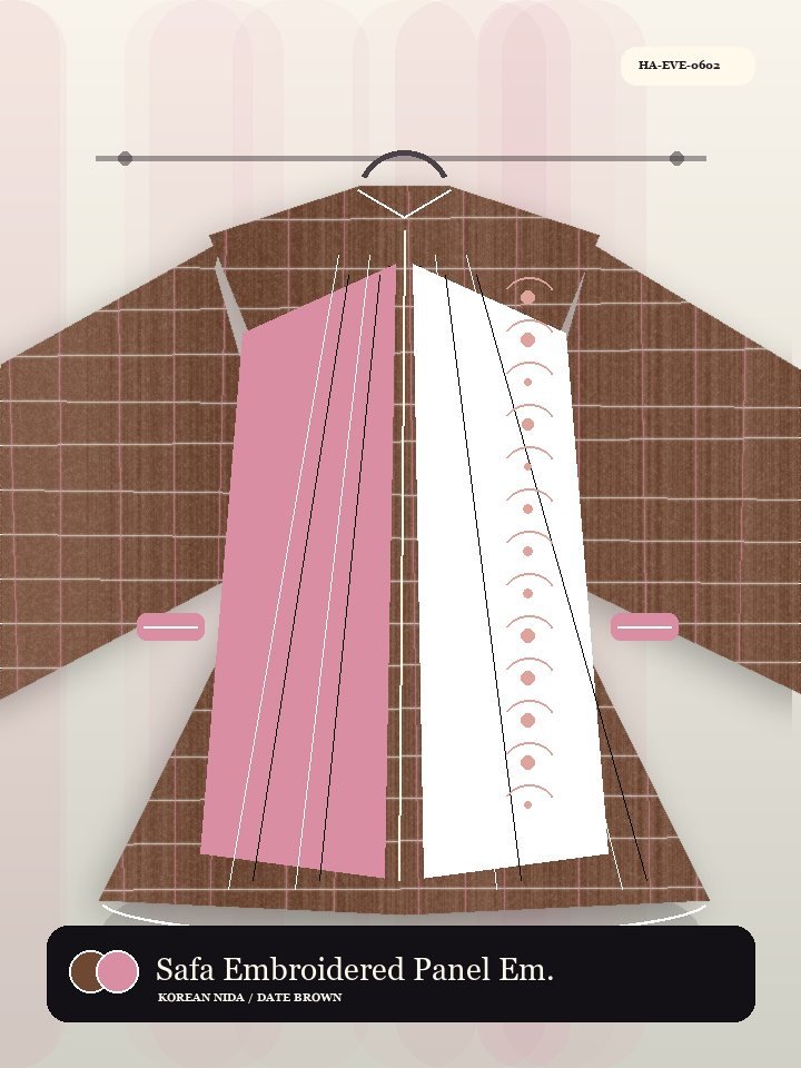 Safa Embroidered Panel Embroidery Dune Abaya