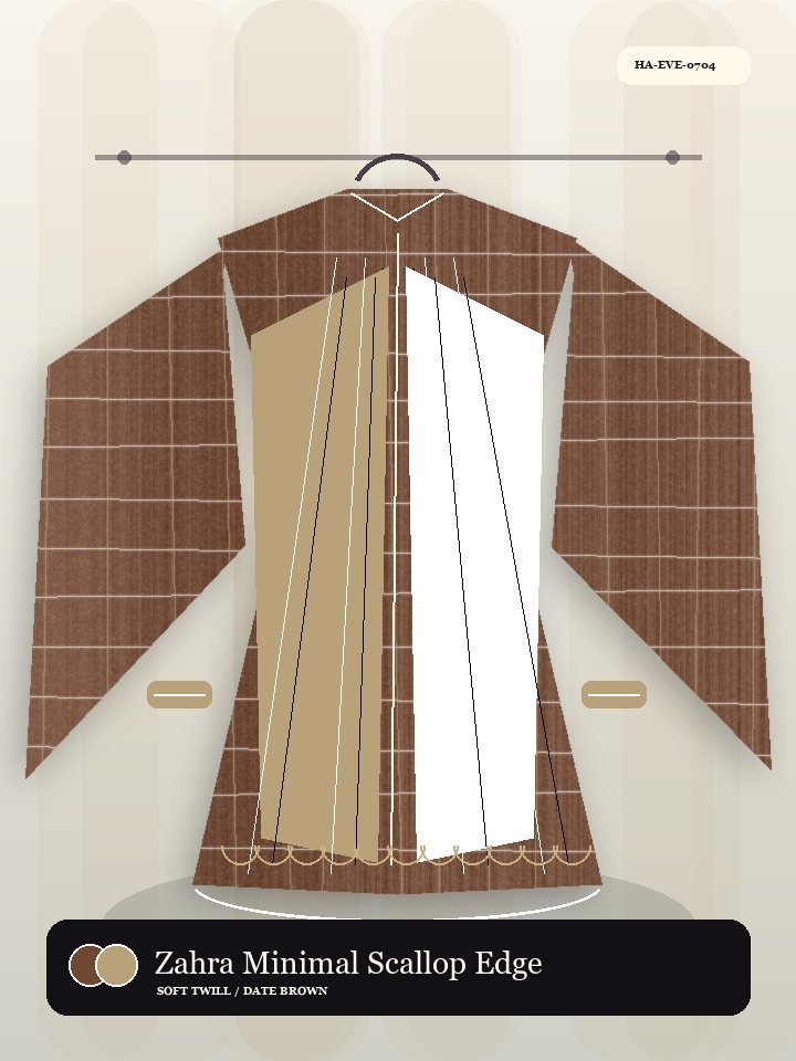 Zahra Minimal Scallop Edge Dune Abaya