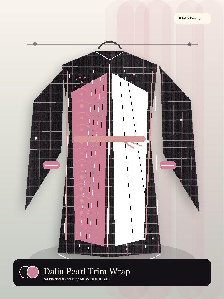 Dalia Pearl Trim Wrap Front Avenue Abaya