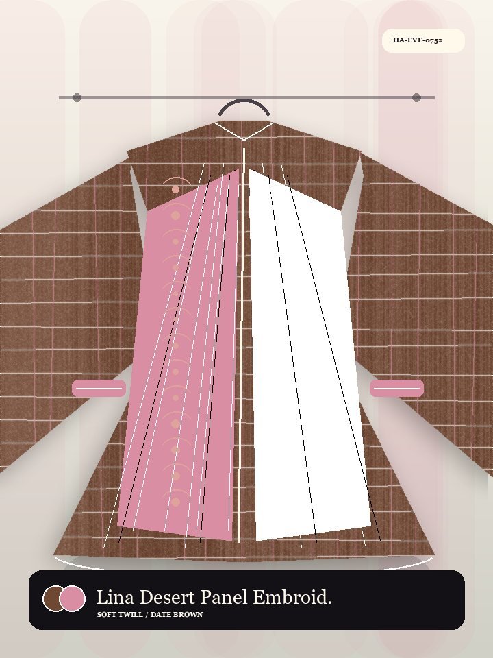 Lina Desert Panel Embroidery Heritage Abaya