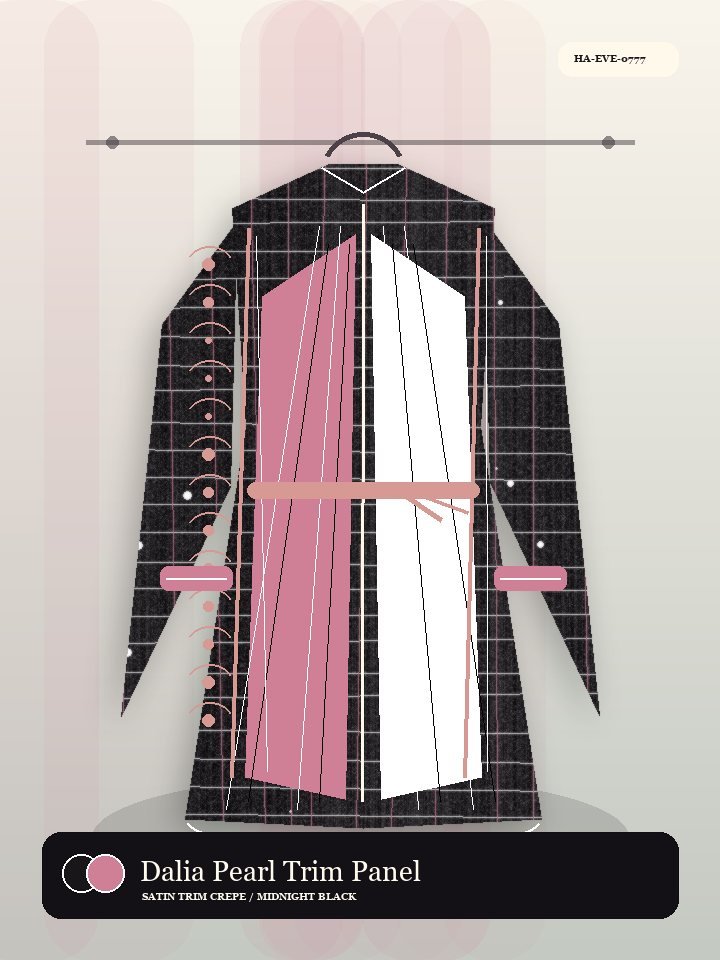 Dalia Pearl Trim Panel Embroidery Oasis Abaya