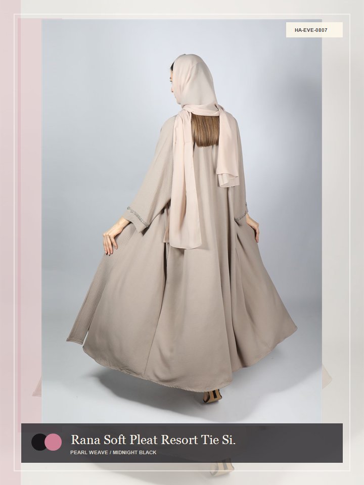 Rana Soft Pleat Resort Tie Signature Abaya
