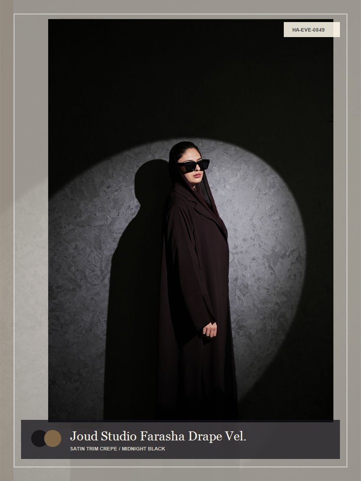 Joud Studio Farasha Drape Velvet Abaya