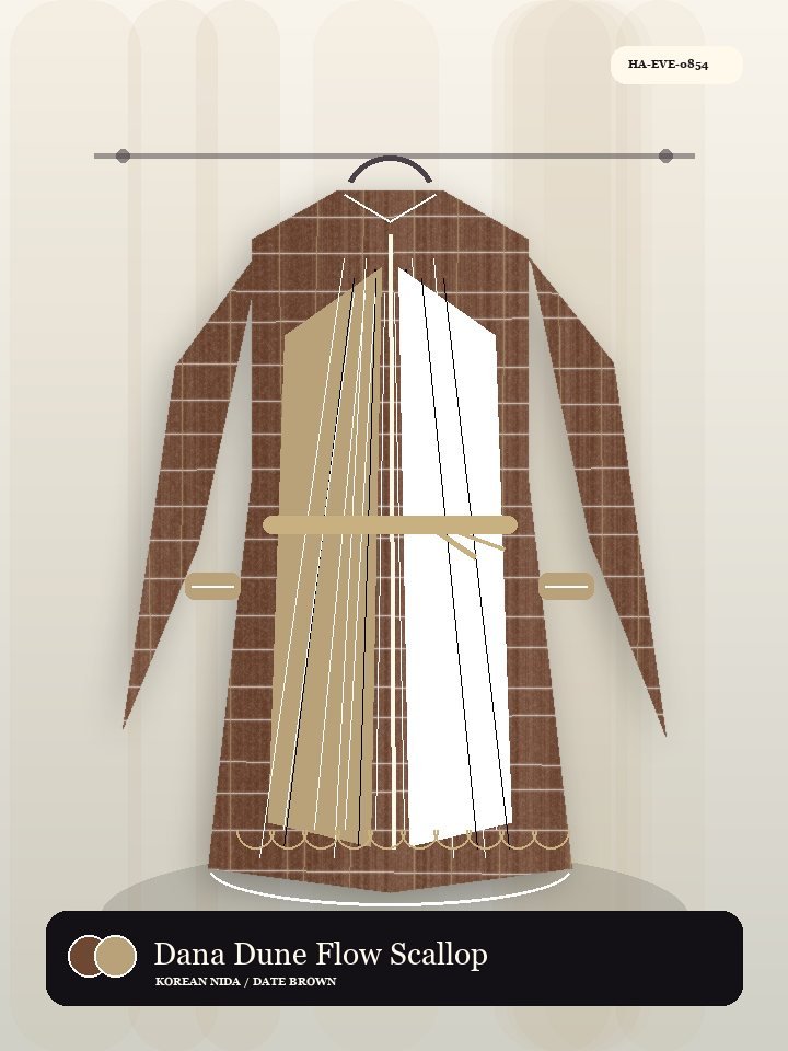 Dana Dune Flow Scallop Edge Heritage Abaya