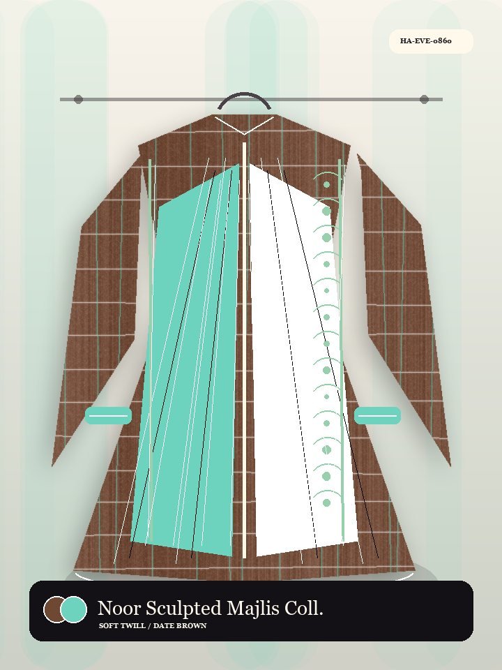 Noor Sculpted Majlis Collar Nocturne Abaya