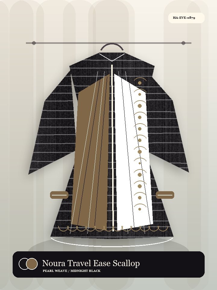 Noura Travel Ease Scallop Edge Oasis Abaya