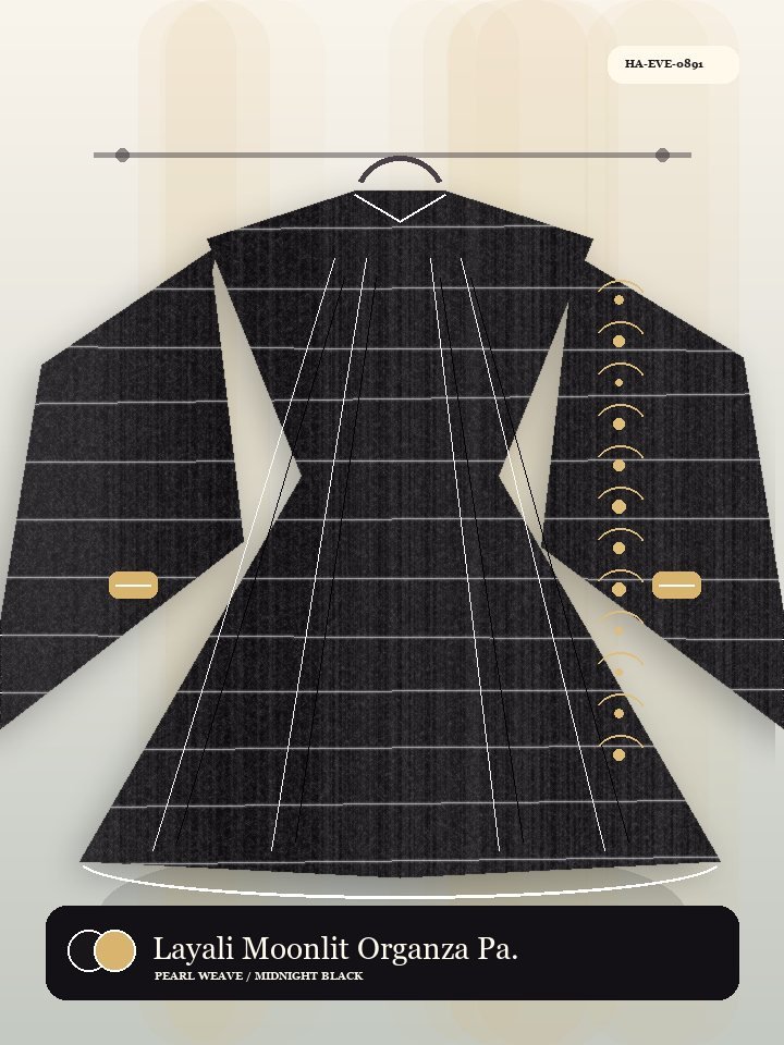 Layali Moonlit Organza Panel Dune Abaya