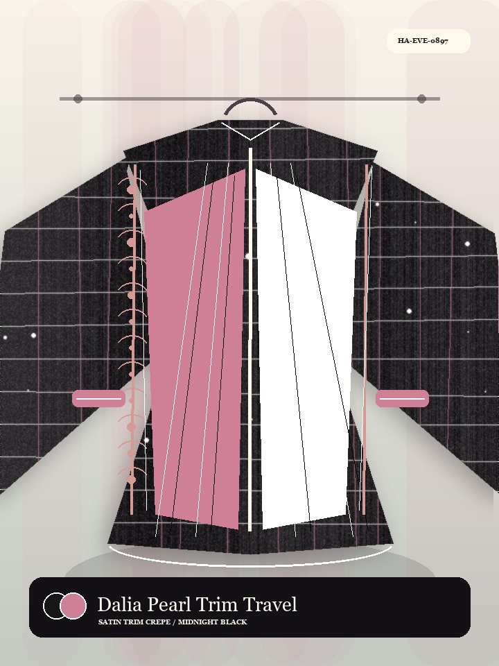 Dalia Pearl Trim Travel Fold Modern Abaya