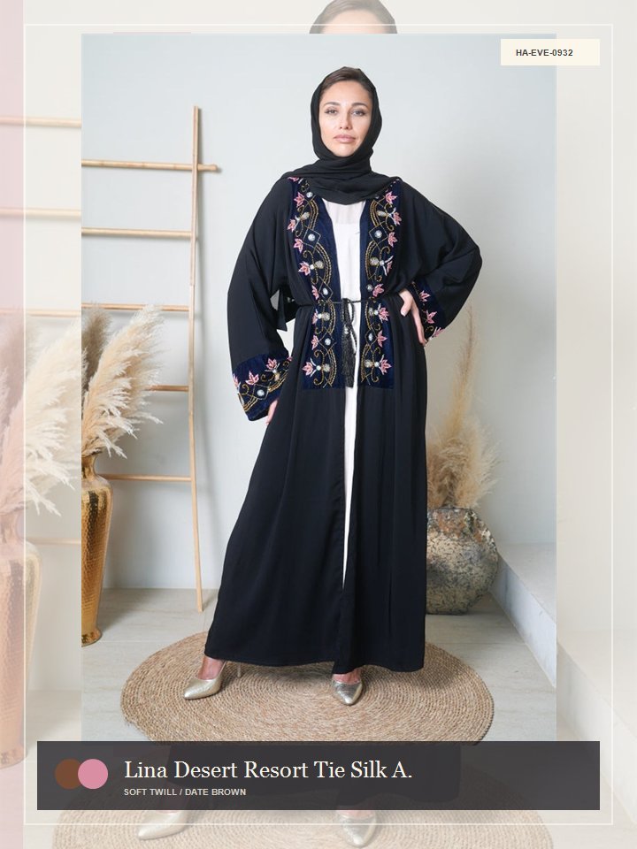 Lina Desert Resort Tie Silk Abaya