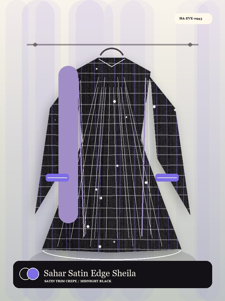 Sahar Satin Edge Sheila Set Nocturne Abaya