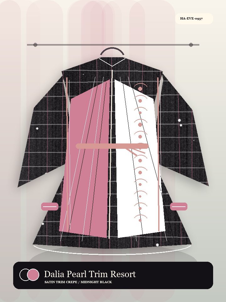Dalia Pearl Trim Resort Tie Pearl Abaya