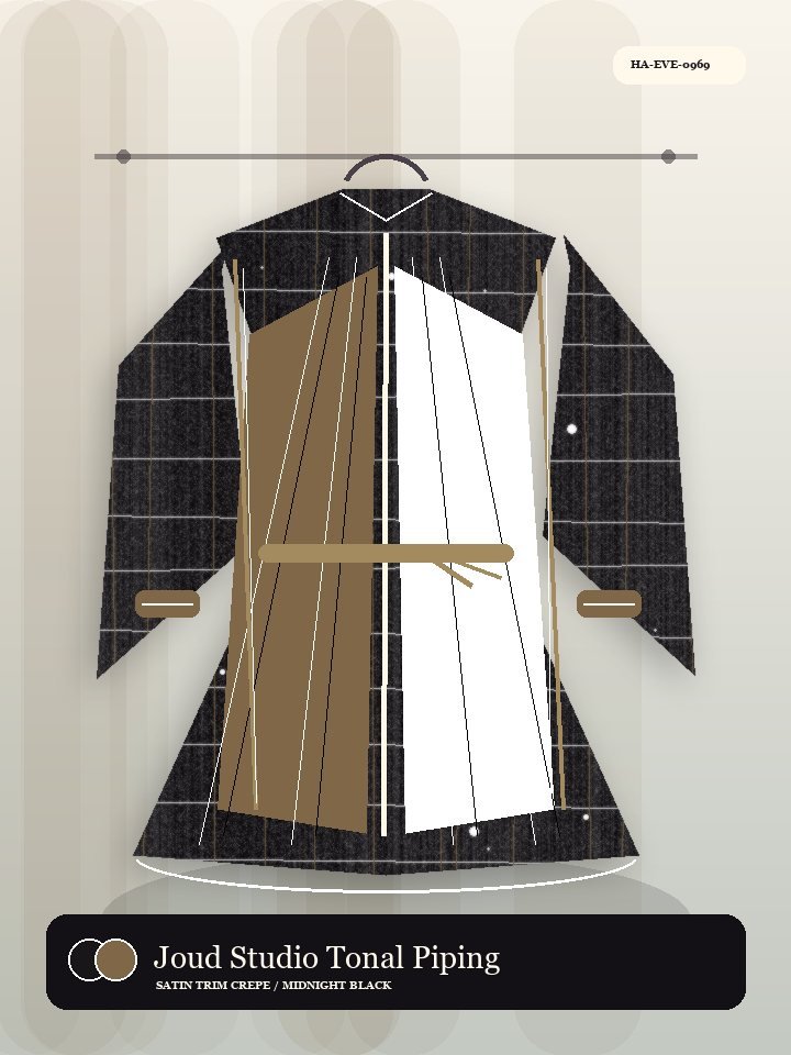 Joud Studio Tonal Piping Luminous Abaya