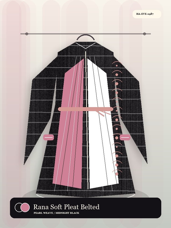 Rana Soft Pleat Belted Wrap Royal Abaya