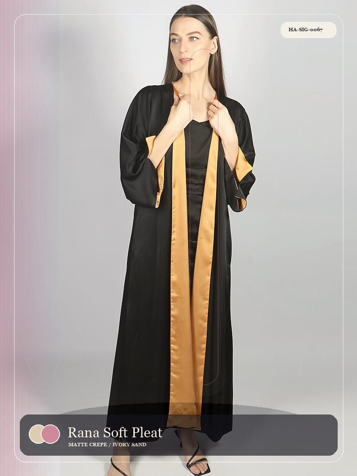 Rana Soft Pleat Wrap Front Velvet Abaya