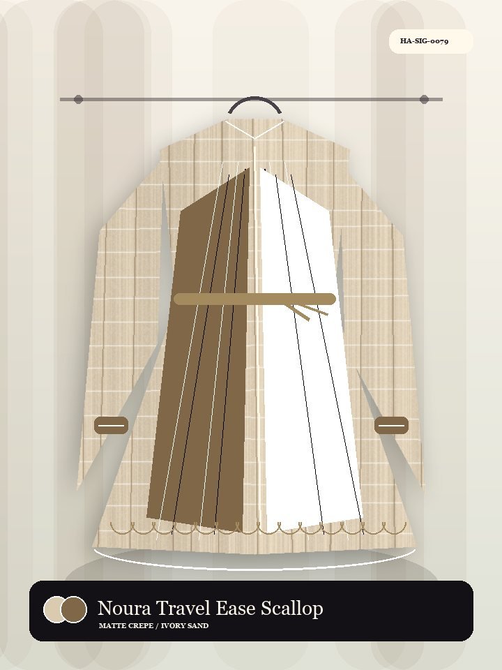 Noura Travel Ease Scallop Edge Celeste Abaya